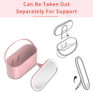 Sáng Tạo 360 Xoay USB Đa-Chức Năng Du Lịch Trang Điểm Vẻ Đẹp Trường Hợp Dễ Thương Nhựa LED Ánh Sáng Gương Với Lưu Trữ - Product Image 4