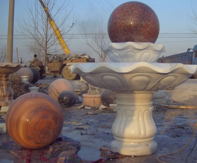 Günstige Marmor Feng Shui Ball Wasser brunnen Skulptur Marmor Ball Brunnen
