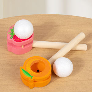 Nouveau jouet éducatif Montessori en bois : Balle flottante à souffler pour l'entraînement de la capacité pulmonaire et l'apprentissage précoce des enfants - Product Image 2