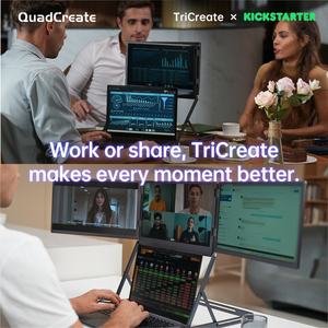 Computadora Portátil de Pantalla Cuádruple de 15.6\" con Amplia Gama de Colores, Pantalla Triple Plegable con Panel IPS e Interfaz USB, Pantalla LED - Product Image 4