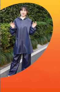 Impermeable con Franjas Reflectantes, Gabardina Larga, Chaqueta Impermeable, Ropa de Exterior Ligera, Traje Impermeable para Senderismo - Product Image 2