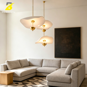 Lustre suspendu pour projet hôtelier, décoration artistique, avec LED et contrôle par application, luminaire de plafond vertical créatif flottant - Product Image 2