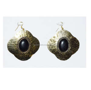 Pendientes de oro europeos 2026, joyería de terciopelo, pendientes azules nigerianos de Navidad, pendientes de latón ligeros en forma de lágrima, joyería - Product Image 6