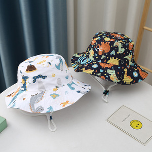Sombrero de cubo personalizado con estampado de <span class=keywords><strong>animales</strong></span> de dibujos animados anchos de primavera y verano para bebés y niños - Product Image 3
