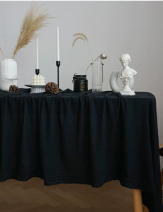 Nappe <span class=keywords><strong>de</strong></span> <span class=keywords><strong>table</strong></span> <span class=keywords><strong>de</strong></span> dessert rétro japonaise noire et blanche unie, toile <span class=keywords><strong>de</strong></span> fond pour photographie <span class=keywords><strong>de</strong></span> fête d'anniversaire CN - Product Image 1