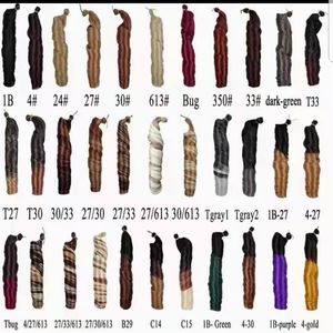 <span class=keywords><strong>Cheveux</strong></span> à Tresser Synthétiques <span class=keywords><strong>Bouclés</strong></span> en Spirale au Crochet, Type « French Curls », 150g 22 Pouces, Idéaux pour Tresses Africaines - Product Image 4