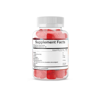 Gummies à mâcher à l'astaxanthine biologique HUAQING OEM - Astaxanthine naturelle 24 mg, complément antioxydant - Vegan, sans OGM, sans sucre - Product Image 3