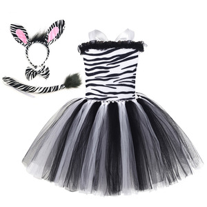 Disfraz de <span class=keywords><strong>Princesa</strong></span> con Estampado de Leopardo Animal, Disfraz de Guepardo de la Selva de TV y Películas, Disfraz de Gato Negro, Vestido de Tutú para Niñas para Halloween - Product Image 2