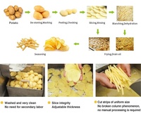 200 Kg/u Frietproductielijn Complete Food Grade Roestvrijstalen Aardappelchips Machine Met Mixer En Friteuse Voor Fruit