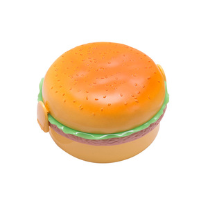 Double boîte à déjeuner pour enfants en <span class=keywords><strong>forme</strong></span> de hamburger personnalisée Petite boîte à lunch coréenne en plastique allant au micro-ondes avec cadeau - Product Image 1