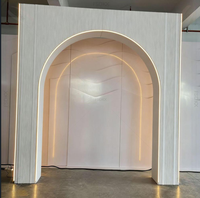 Toile de fond suspendue personnalisée en PVC, disponible sur 2 côtés, pour mariage, toile de fond en forme d'arche ondulée