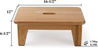 Tabouret marchepied en chêne pour adultes et seniors, plateforme d'appoint en bois, tabouret à une marche en bois