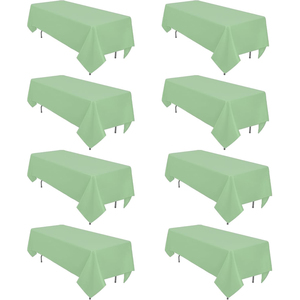 Cheap Wholesale Sage Green <b>Round</b> Rectangle Square 100% Polyester Woven Disposable Tablecloth for Wedding Party Outdoor - Product Image 1