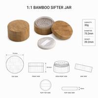 Pot à poudre libre en bambou personnalisé, écologique, 5g, 10g, 30g, avec tamis et houppette, emballage durable pour fond de teint, vente en gros