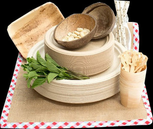Platos Desechables Compostables Ecológicos de Hoja de <span class=keywords><strong>Palma</strong></span> para Bodas, Fiestas y Campamentos - Product Image 3