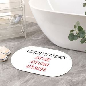 Tapis de bain antidérapant en diatomite de haute qualité avec logo personnalisé, tapis de douche vierge, tapis de salle de bain, design imprimé par sublimation - Product Image 1