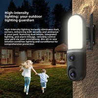 Caméra de surveillance extérieure intelligente avec application mobile, Wi-Fi, étanche, alimentée par batterie, double objectif, vision nocturne, détection de mouvement, 1080P 4MP