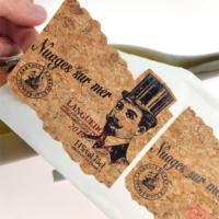 Etiqueta de botella de vino tinto al por mayor, pegatinas personalizadas con logotipo, etiqueta de grano de madera privada, pegatina de madera para whisky