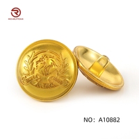 Boutons à boucle de couture en laiton blanc personnalisés de 25 mm, en forme de dôme, moulés sous pression, avec logo gravé, écologiques, pour manteau, blazer, uniforme
