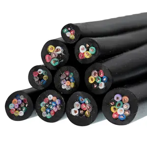 26 24 22 20AWG 2 3 4 5 6 10 8 12 14 16 core PVC fil de cuivre gainé conducteur RVV câble noir fil gainé souple
