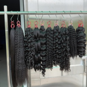 Extensions per capelli umani all'ingrosso senza cuciture, pre-looped, colore naturale, grezzi, ondulati, in bundle, per donna - Product Image 1