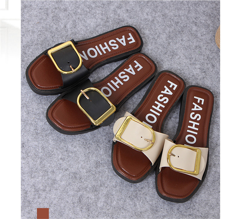 Cheap Wholesale Ladies Flat Shoes Casual Slides Outdoor Female Slippers and Sandals