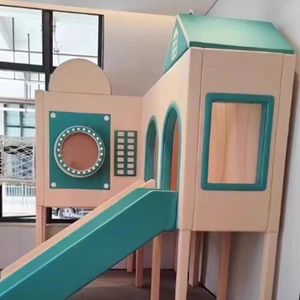 Parco <span class=keywords><strong>Giochi</strong></span> Interno in Legno <span class=keywords><strong>per</strong></span> <span class=keywords><strong>Bambini</strong></span> con Area Morbida e Scivolo, Attrezzature <span class=keywords><strong>per</strong></span> Parco <span class=keywords><strong>Giochi</strong></span> <span class=keywords><strong>per</strong></span> <span class=keywords><strong>Bambini</strong></span> e Neonati - Product Image 6