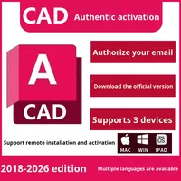 Para Autodesk CAD, Software Original Oficial, Número de Serie, Activación por Correo Electrónico, Autorización 2018-2026 para Versión de Internet, Disponible