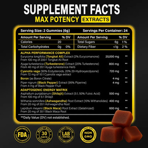 Integratore Alimentare in Caramelle Gommose Alpha Male Complex per Uomini Adulti, Non Adatto alle Donne in Gravidanza - Product Image 2