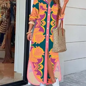 Женское длинное платье с принтом
