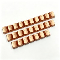 Capuchons de touches de clavier de jeu en métal, 26 lettres, or rose, usinés sur mesure par CNC, pour remplacement