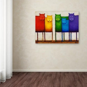 100% Hand Painted Abstract <strong>Pussy</strong> Oil Painting on Canvas Lovely rainbow Cat Abstract Cat <strong>Pussy</strong> Oil Painting - Product Image 5