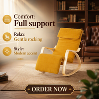 Fauteuil à bascule moderne en bois massif, chaise inclinable pour la maison, salon, balcon, idéale pour la sieste et les personnes âgées