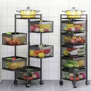 Étagère de rangement pour légumes moderne, multi-niveaux, en fonte, rotative, non pliable, noire/blanche, 2/3/4/5 niveaux, gain de place - Product Image 2