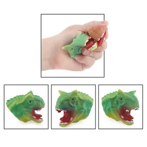 Tier puppe Simulation Dinosaurier Haifisch kopf Gummi puppe Handpuppen Lustige Geschichte Erzählen Eltern-Kind-Spielzeug maske EXW