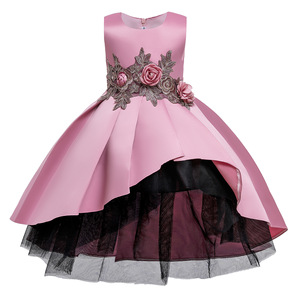 Abito da Principessa per Bambine, Vestito <span class=keywords><strong>di</strong></span> <span class=keywords><strong>Marca</strong></span> con Gonna a Coda <span class=keywords><strong>di</strong></span> Pesce in Tulle Rosso per Esibizioni <span class=keywords><strong>di</strong></span> Pianoforte - Product Image 2