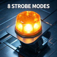 Balise LED COB 48W, 8 modes stroboscopiques, lumière d'avertissement, fixation magnétique, boîtier PC, plusieurs couleurs, lumière clignotante pour alerte de sécurité des véhicules