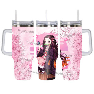 Nouvelle <span class=keywords><strong>Tasse</strong></span> Isotherme Personnalisée <span class=keywords><strong>Demon</strong></span> <span class=keywords><strong>Slayer</strong></span> de 40 oz avec Couvercle et Poignée, Bouteille d'Eau en Acier Inoxydable Isolée avec Paille et Boîte Cadeau - Product Image 6