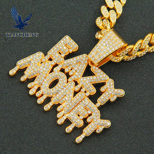 Collar de Hombre con Colgante Grande de Letra Inglesa, Estilo Hip Hop, con Incrustaciones de Diamantes de Imitación - Product Image 6