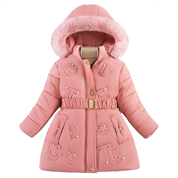 großhandel neueste designs mode winter warmhalte lange daunenjacke mädchen teenager dicker kältebeständiger kapuzenmantel winddichter mantel