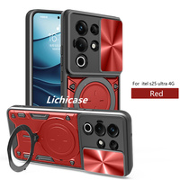 Lichicase Multi Color Armor Design Support magnétique Couverture arrière pour Itel S26 Pochette de téléphone ultra antichoc