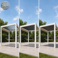Jasmine Magnolia Aluminium Bioklimatische Lamellenpergola mit Motorisiertem Dach Wasserdichter Outdoor-Gartenpavillon