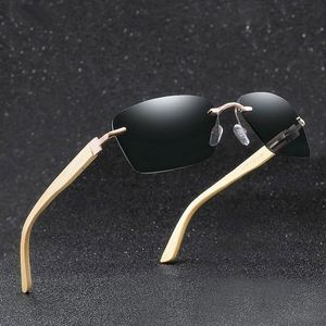 Gafas de Sol de Madera para Hombre, Diseño Moderno 2020, Logotipo Personalizado, Lentes Transparentes, Patillas de Bambú, Sin Montura - Product Image 4