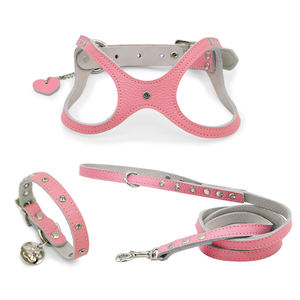 Juego de arnés y correa para cachorros <span class=keywords><strong>Bb</strong></span> de lujo con logotipo personalizado ajustable reciclado impermeable <span class=keywords><strong>Collar</strong></span> para mascotas pequeñas con remaches - Product Image 5