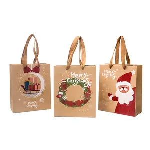 Wholesale Cheap Recycled Brown Kraft Paper Bags Christmas Gift Bag For Brand New Company