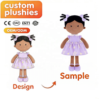 Poupée en peluche personnalisée pour fille, douce, avec différentes textures de peau, poupée en tissu rembourrée avec robe, vente en gros, OEM, ODM, fabricant sur mesure, cadeaux d'anniversaire pour enfants