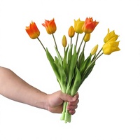 Bouquet de tulipes artificielles douces faites à la main pour décorations de mariage, cadeaux et murs floraux