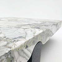 Table basse cube de luxe moderne en onyx de jade vert poli pour salon