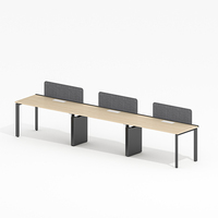 Poste de travail modulaire en bois au design moderne avec écran de séparation pour bureaux commerciaux, immeubles et écoles