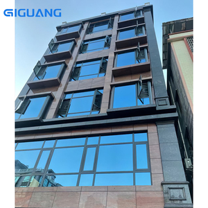 QIGUANG IBS Show Fenêtres en aluminium Boîtier de projet USA Isolation en bois à double vitrage Fenêtres et portes en aluminium à rupture thermique - Product Image 1